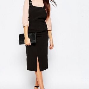 Warehouse Pinafore dress with front plit
